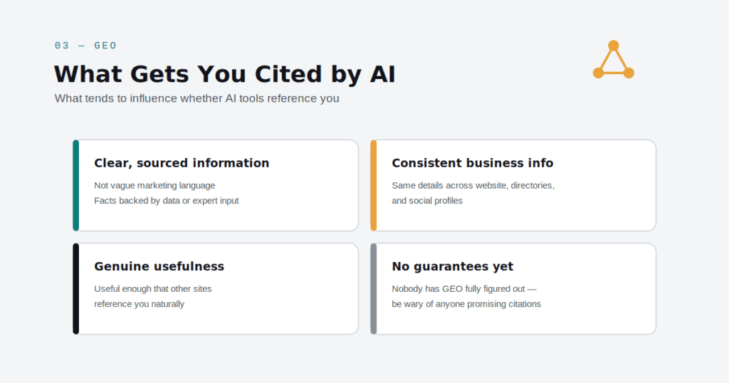 GEO generative engine optimization signals that influence AI citations